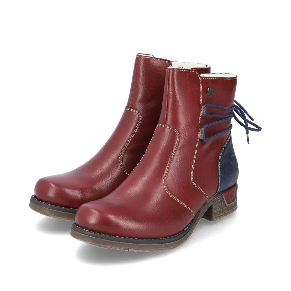 Rieker Schuhe 79692-35 Weinrot Mehrfarbig Seitlicher Reißverschluss RTex