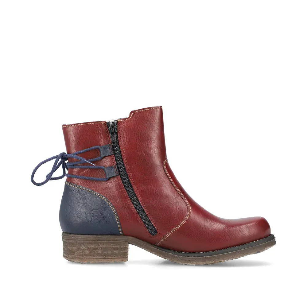 Rieker Schuhe 79692-35 Weinrot Mehrfarbig Seitlicher Reißverschluss RTex