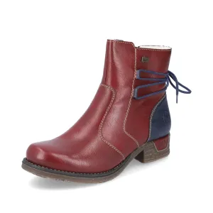 Rieker Schuhe 79692-35 Weinrot Mehrfarbig Seitlicher Reißverschluss RTex