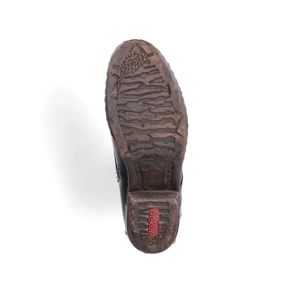 Rieker Schuhe 93614-00 Schwarz Blumenmuster Mehrfarbig Knöchelriemen/Reißverschluss RTex