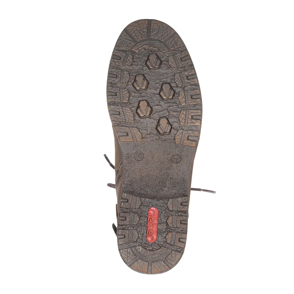 Rieker Schuhe 94720-25 Verblasstes Braun Knöchel Schnür-/Reißverschluss RTex