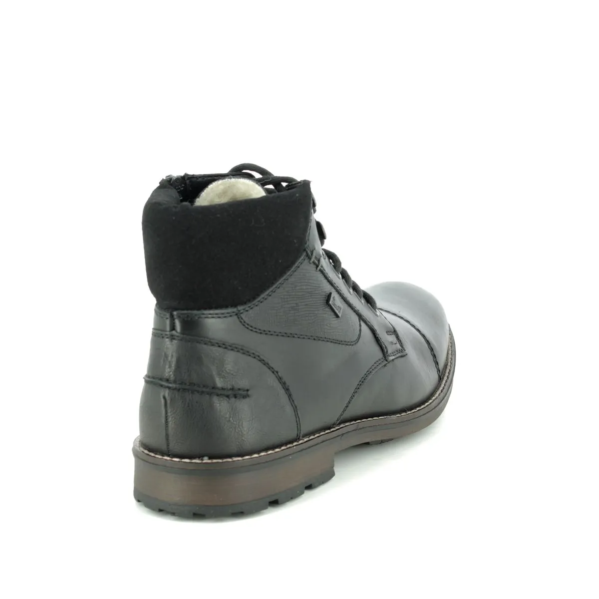 Rieker Schuhe Schwarze Cap-Toe-Wanderstiefel RTex