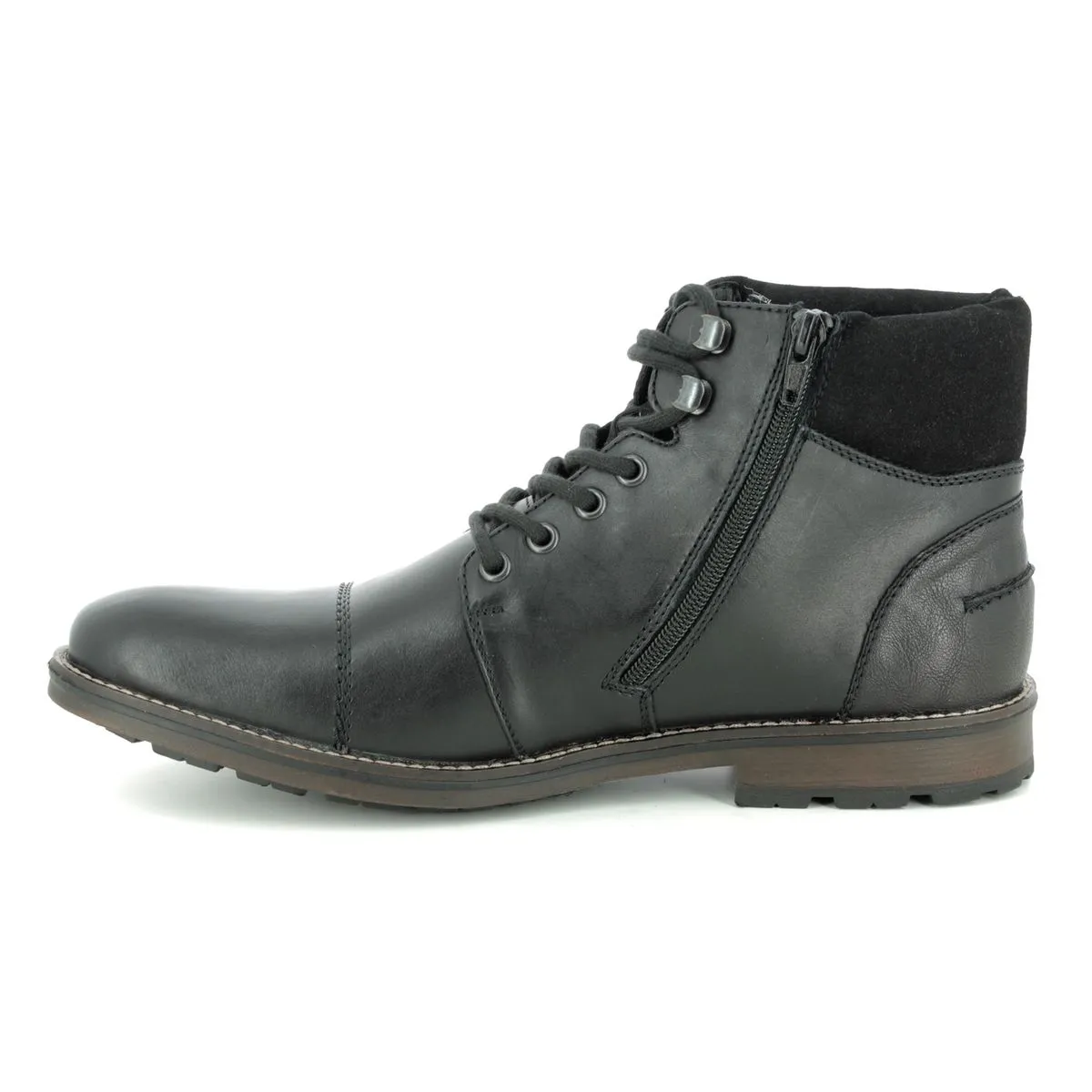 Rieker Schuhe Schwarze Cap-Toe-Wanderstiefel RTex