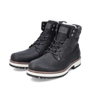 Rieker Schuhe F8301-00 Schwarze Schnürstiefel RTex
