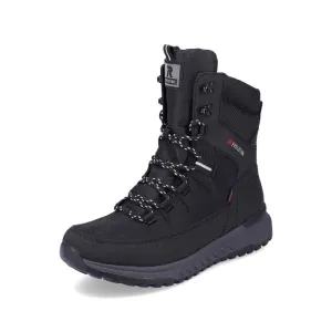 Rieker Schuhe U0171-00 Schwarze Schnürstiefel RTex