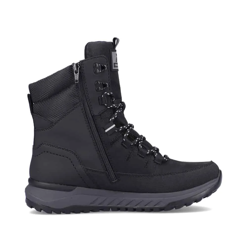 Rieker Schuhe U0171-00 Schwarze Schnürstiefel RTex