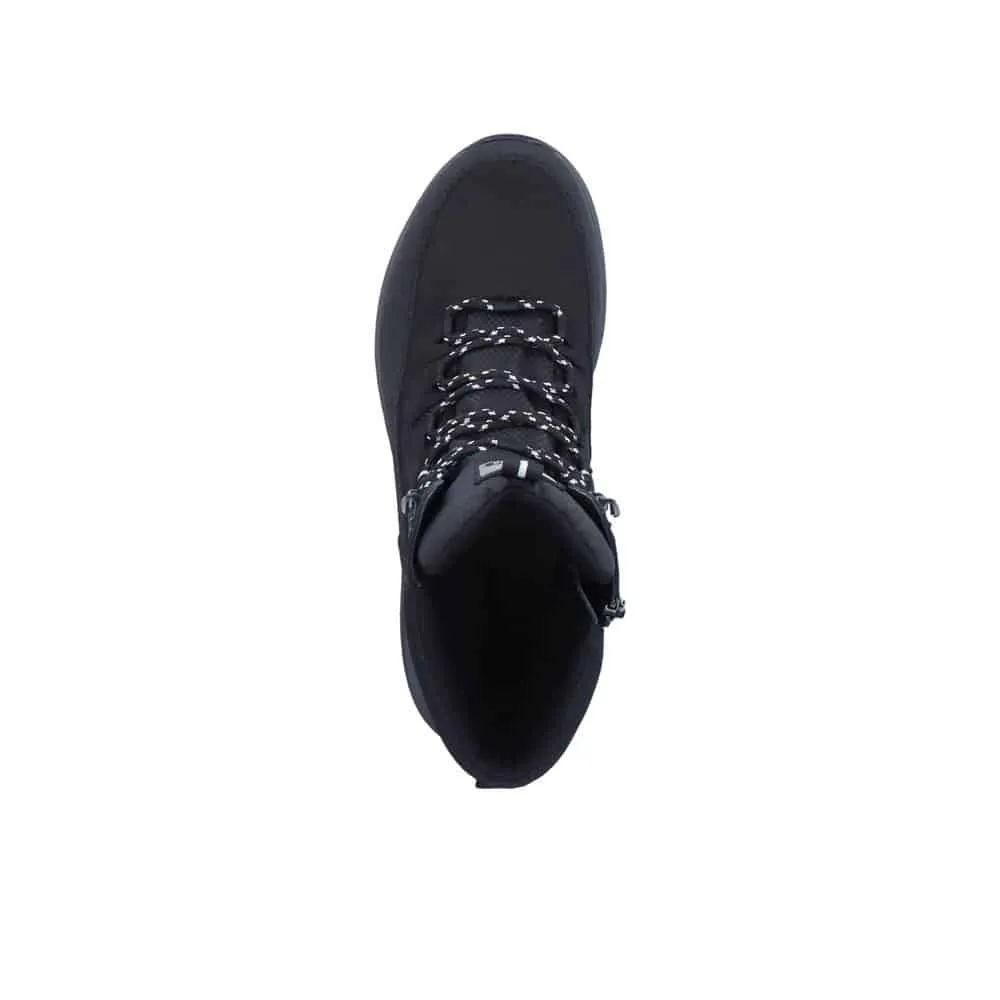 Rieker Schuhe U0171-00 Schwarze Schnürstiefel RTex