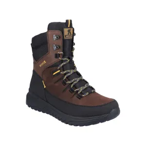 Rieker Schuhe U0171-25 Schwarz/Zigarrenbraun Schnürstiefel RTex
