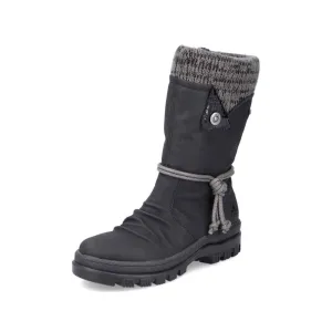 Rieker Schuhe X8283-00 Schwarz/Anthrazit Stiefelette RTex