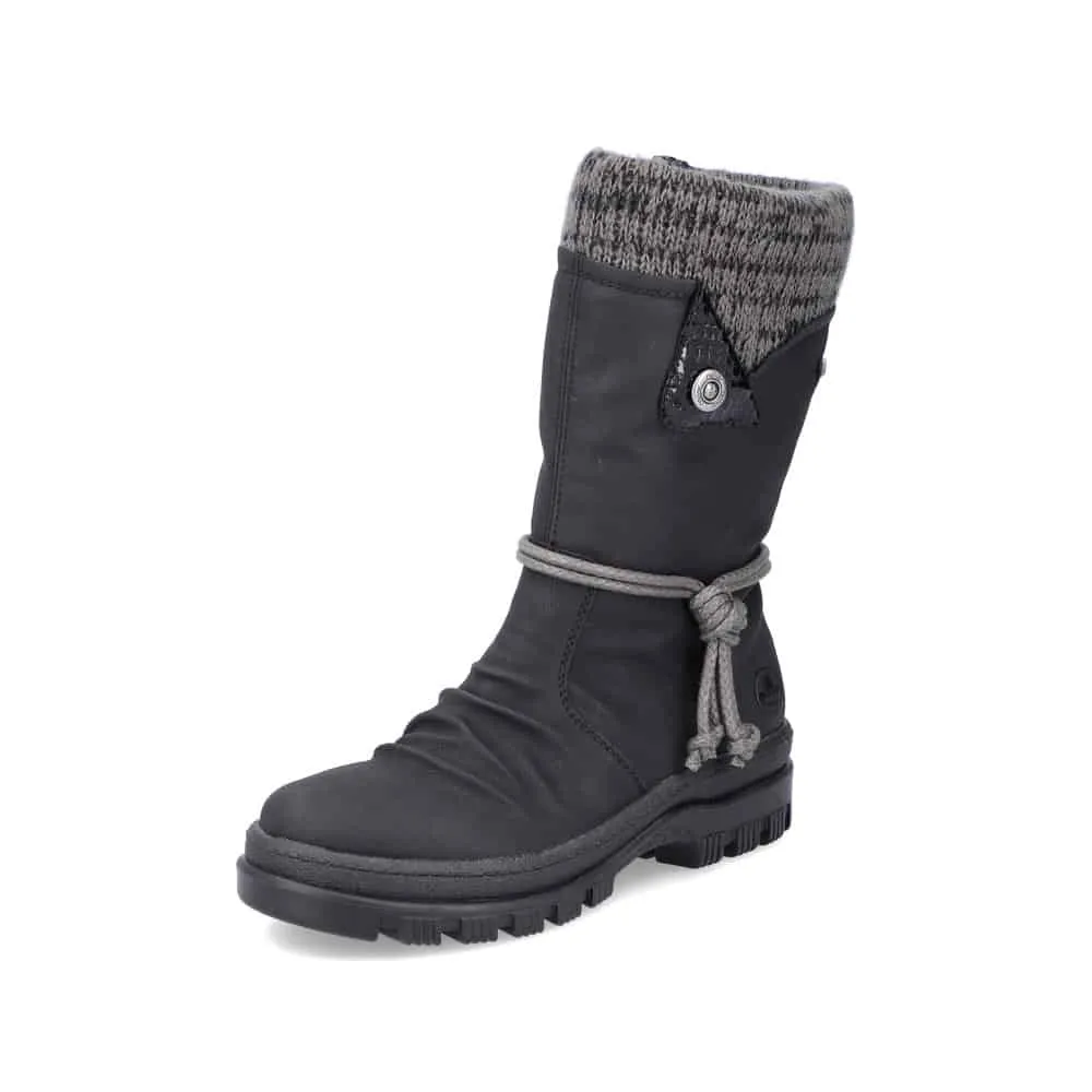 Rieker Schuhe X8283-00 Schwarz/Anthrazit Stiefelette RTex