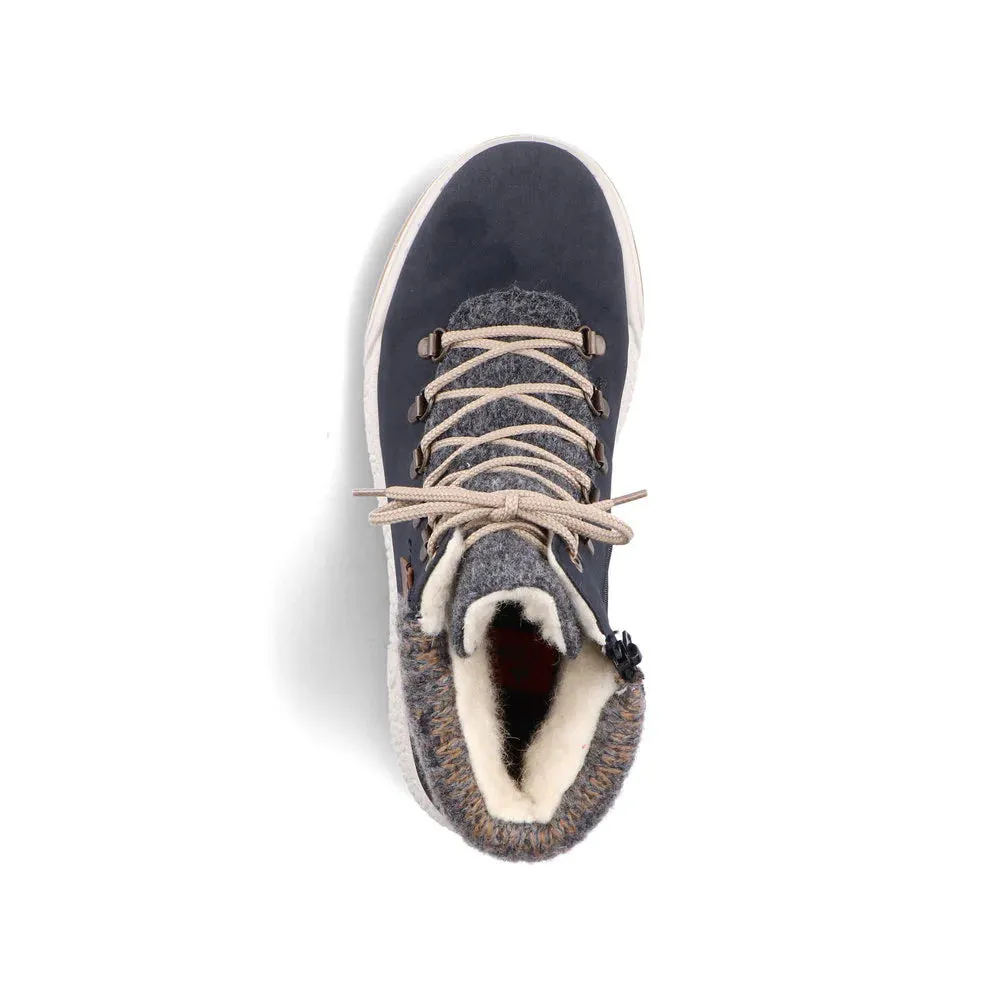 Rieker Schuhe Y4730-14 Ocean Strickbund Schnür-/Reißverschluss RTex