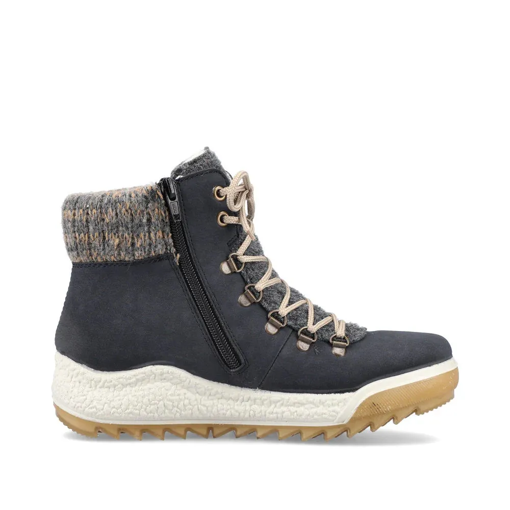 Rieker Schuhe Y4730-14 Ocean Strickbund Schnür-/Reißverschluss RTex