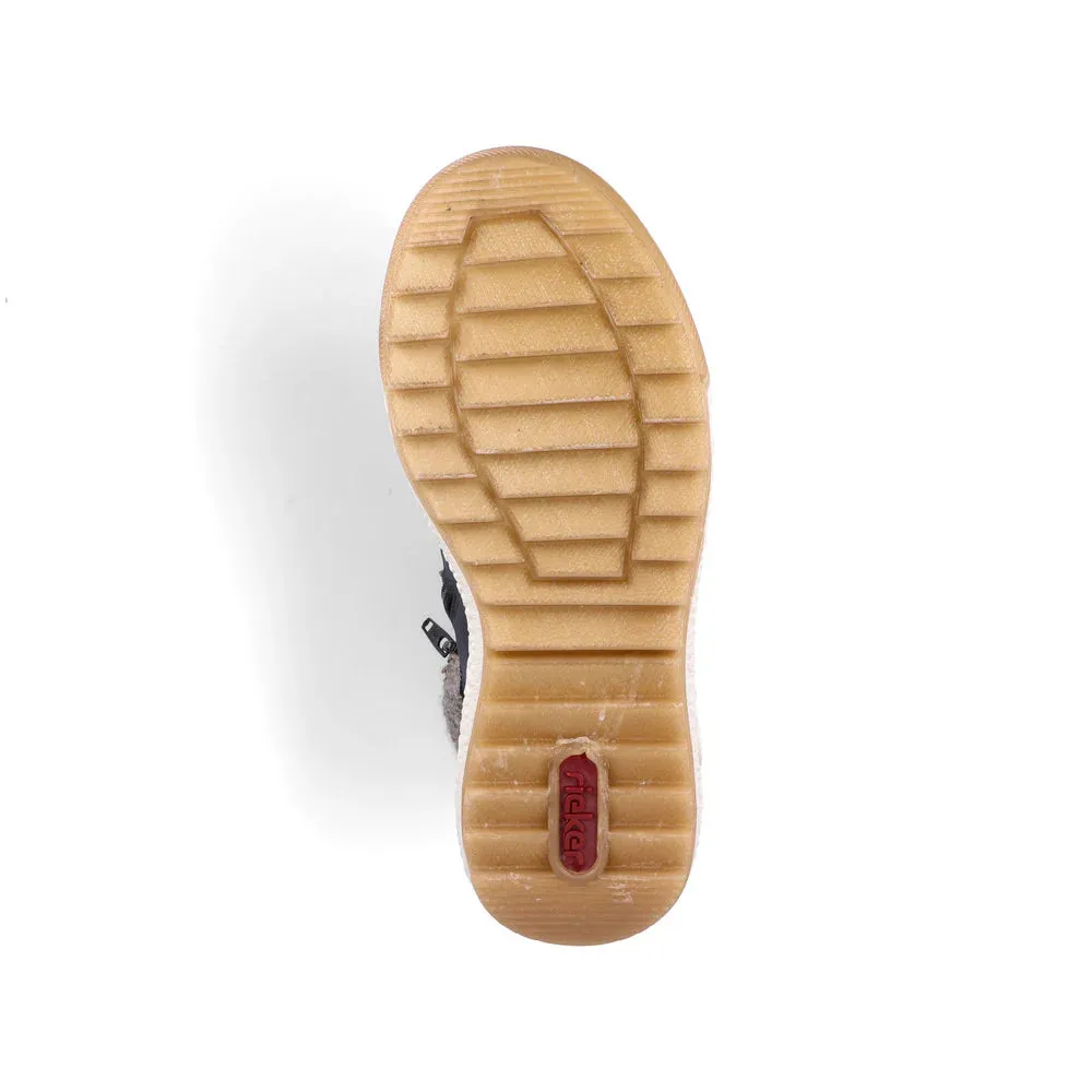 Rieker Schuhe Y4730-14 Ocean Strickbund Schnür-/Reißverschluss RTex