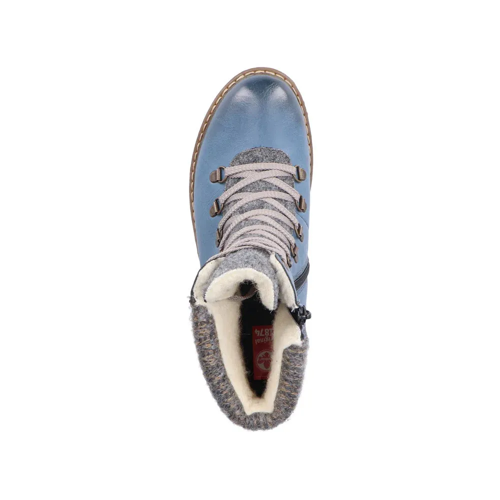 Rieker Schuhe Y9131-15 Blau Grau Manschette RTex