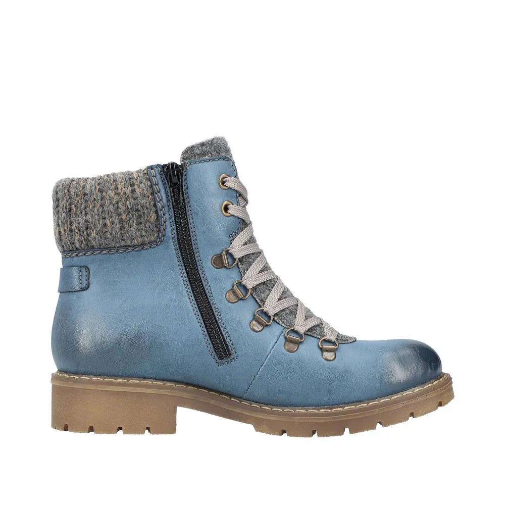 Rieker Schuhe Y9131-15 Blau Grau Manschette RTex