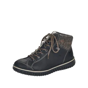 Rieker Schuhe Z4243-01 Schnürbund Strickmanschette RTex