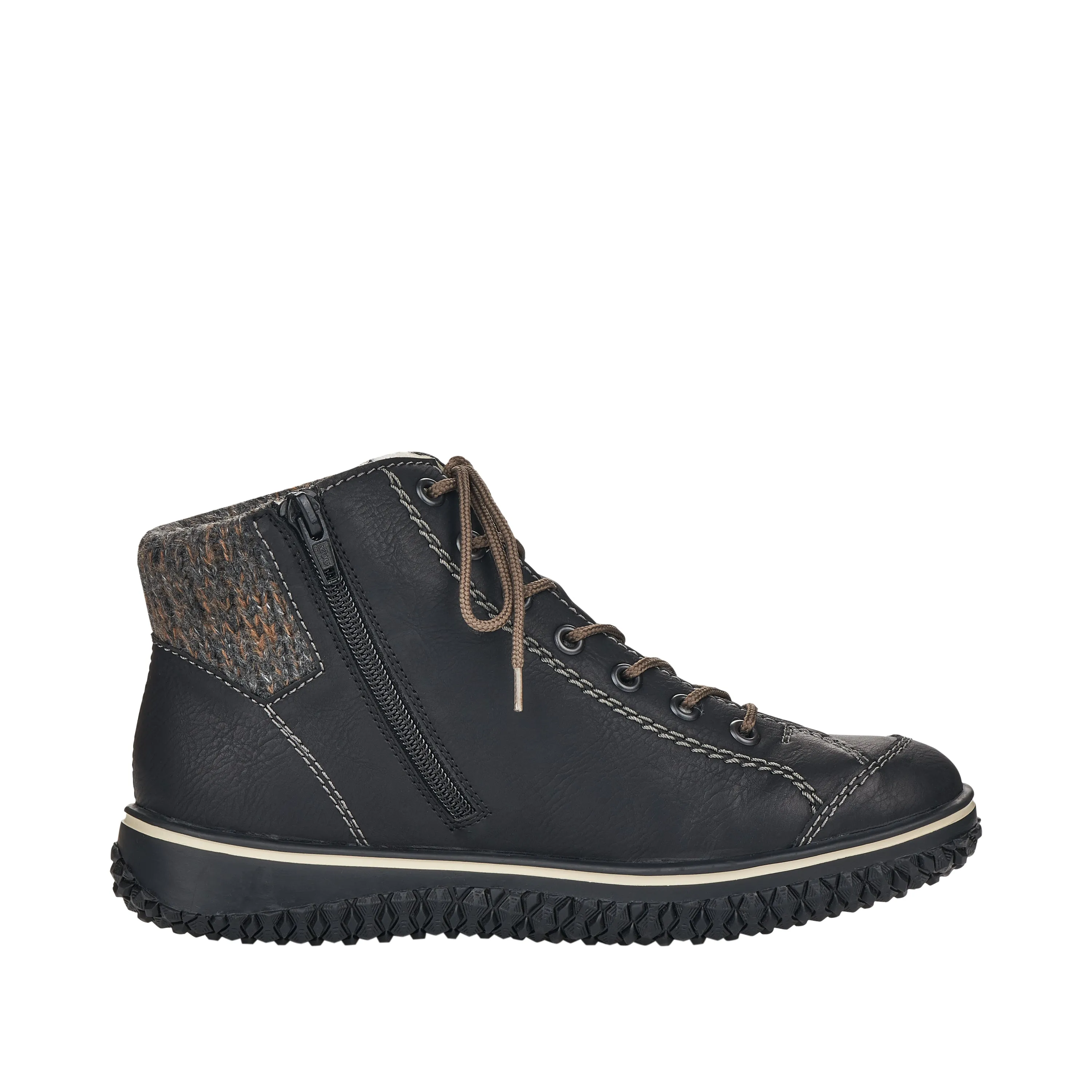 Rieker Schuhe Z4243-01 Schnürbund Strickmanschette RTex