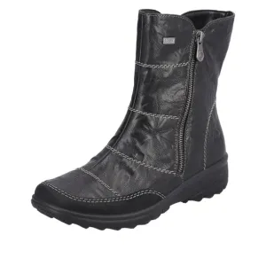Rieker Schuhe Z7055-00 Schwarz Seitlicher Reißverschluss RTex