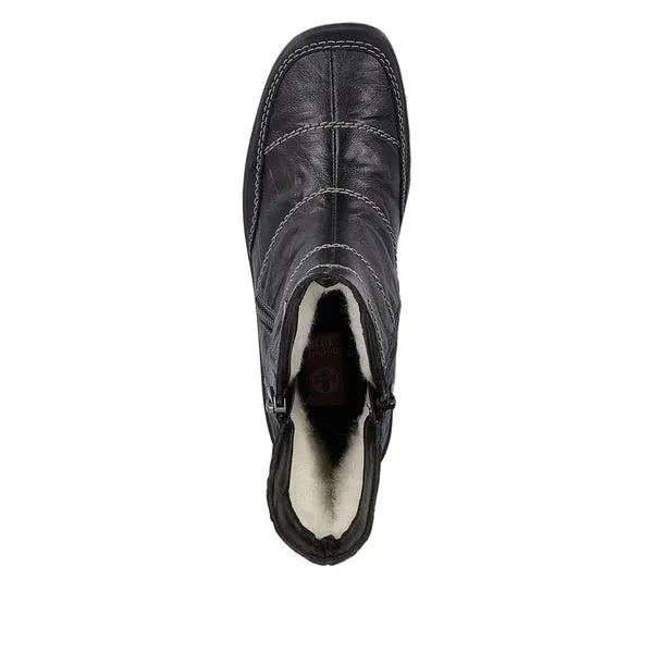 Rieker Schuhe Z7055-00 Schwarz Seitlicher Reißverschluss RTex