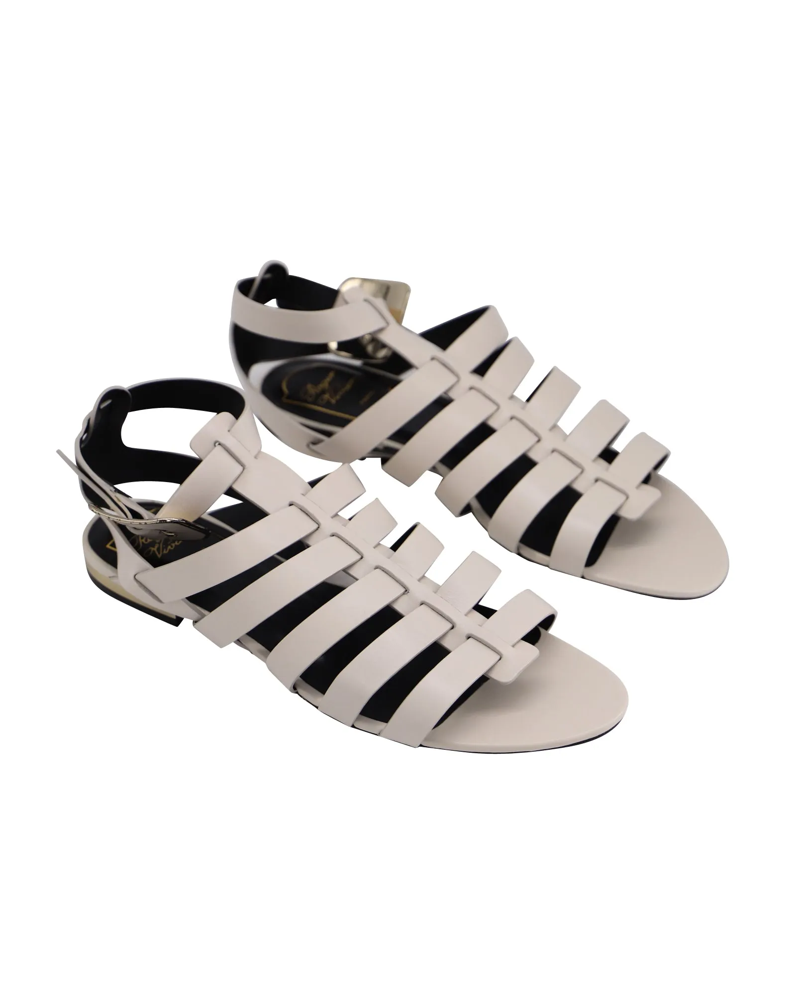 Roger Vivier Gladiatoren-Sandalen in Weißem Leder Schuhe_Roger-Vivier