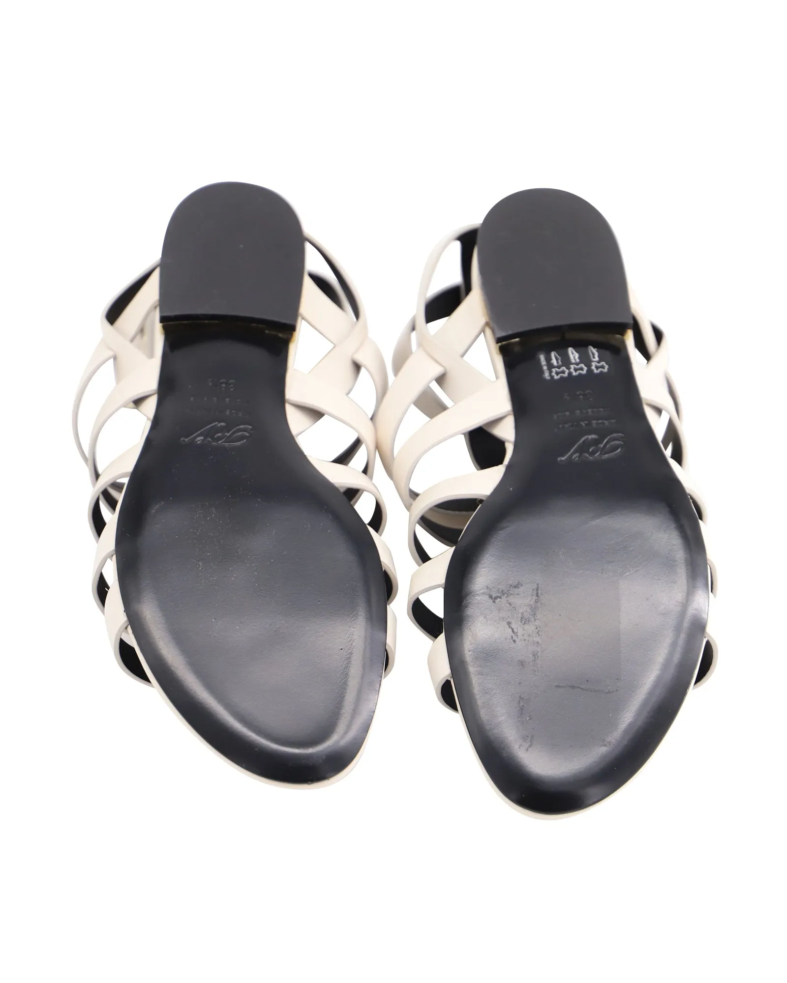Roger Vivier Gladiatoren-Sandalen in Weißem Leder Schuhe_Roger-Vivier