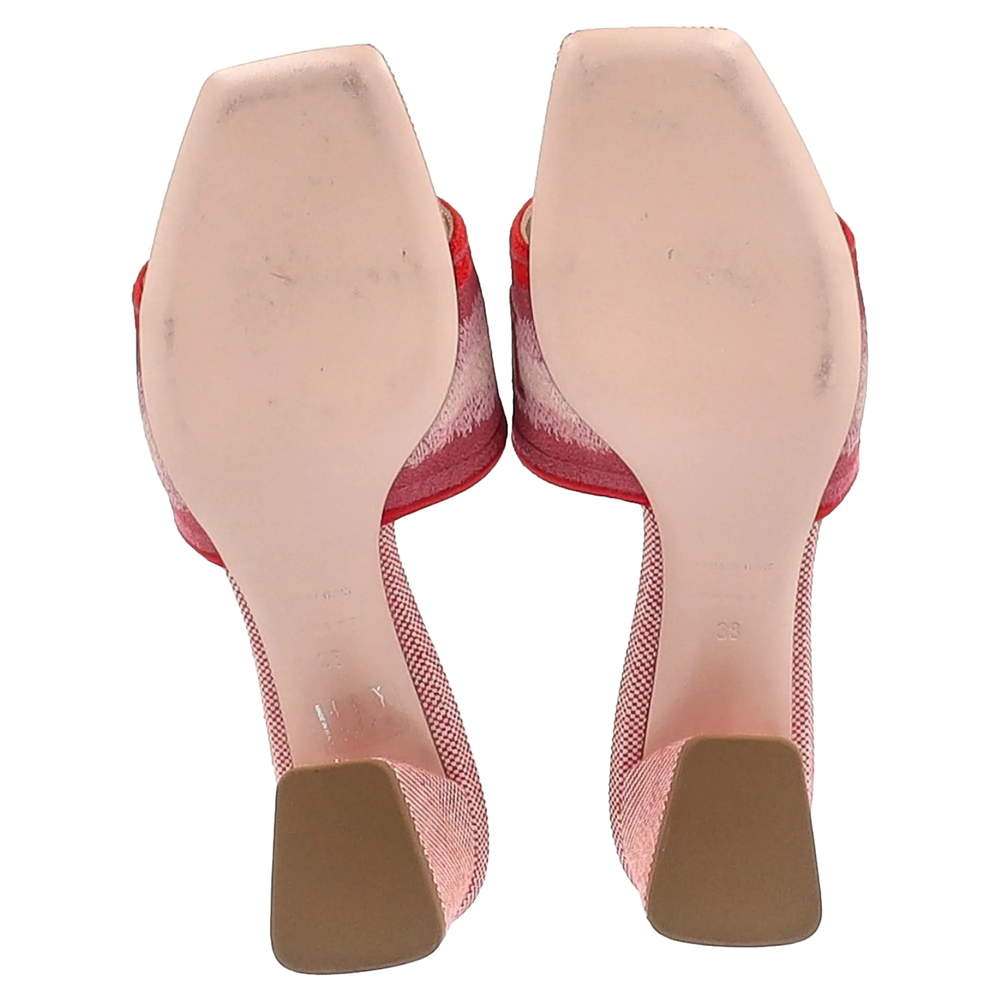 Roger Vivier Paris Love Absatz-Slip-On Sandalen in Rotem Leinenschuh_Roger-Vivier