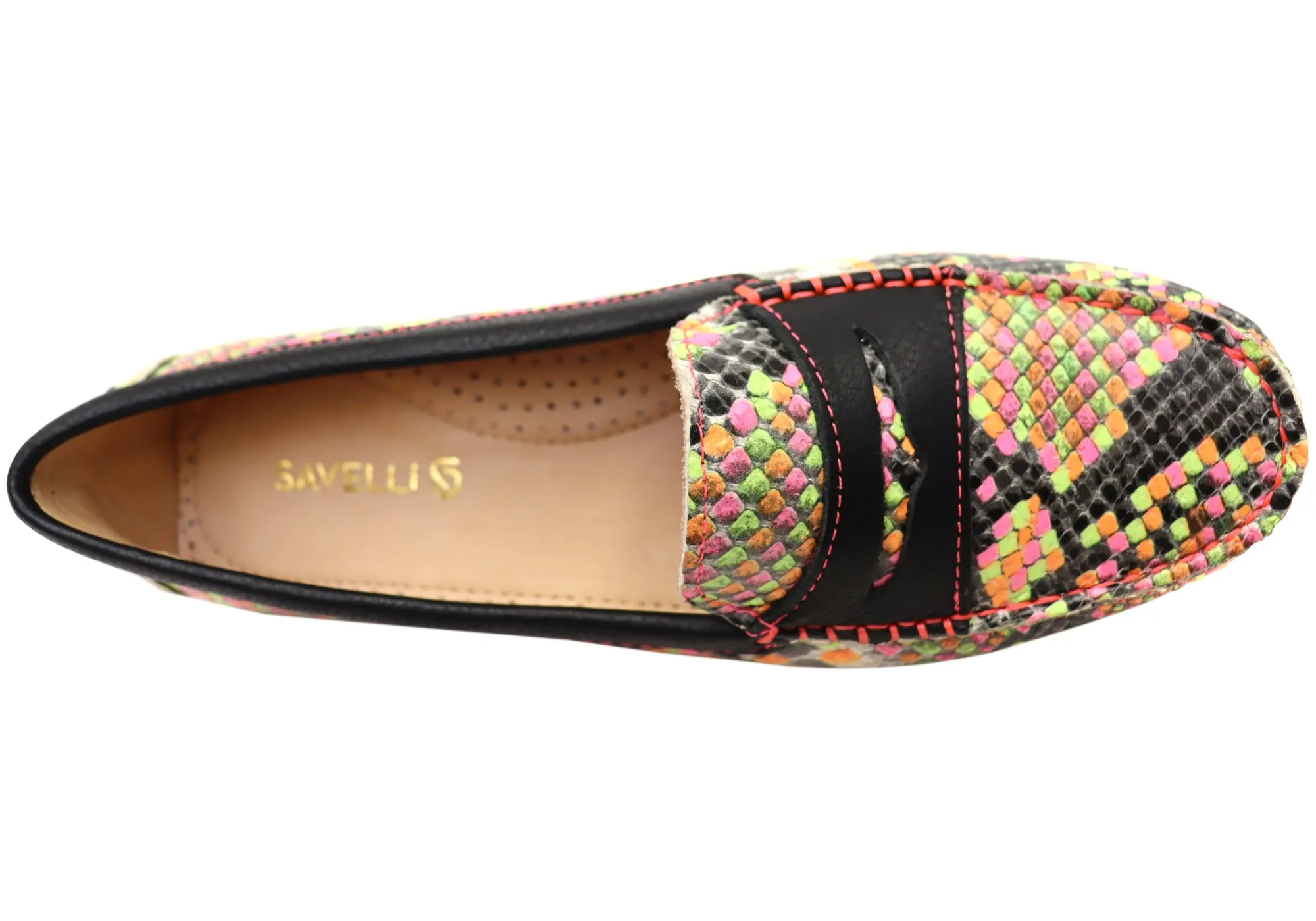 Savelli Stephanie Damen Komfort Loafer Schuhe aus Leder Hergestellt in Brasilien Savelli Schuhe