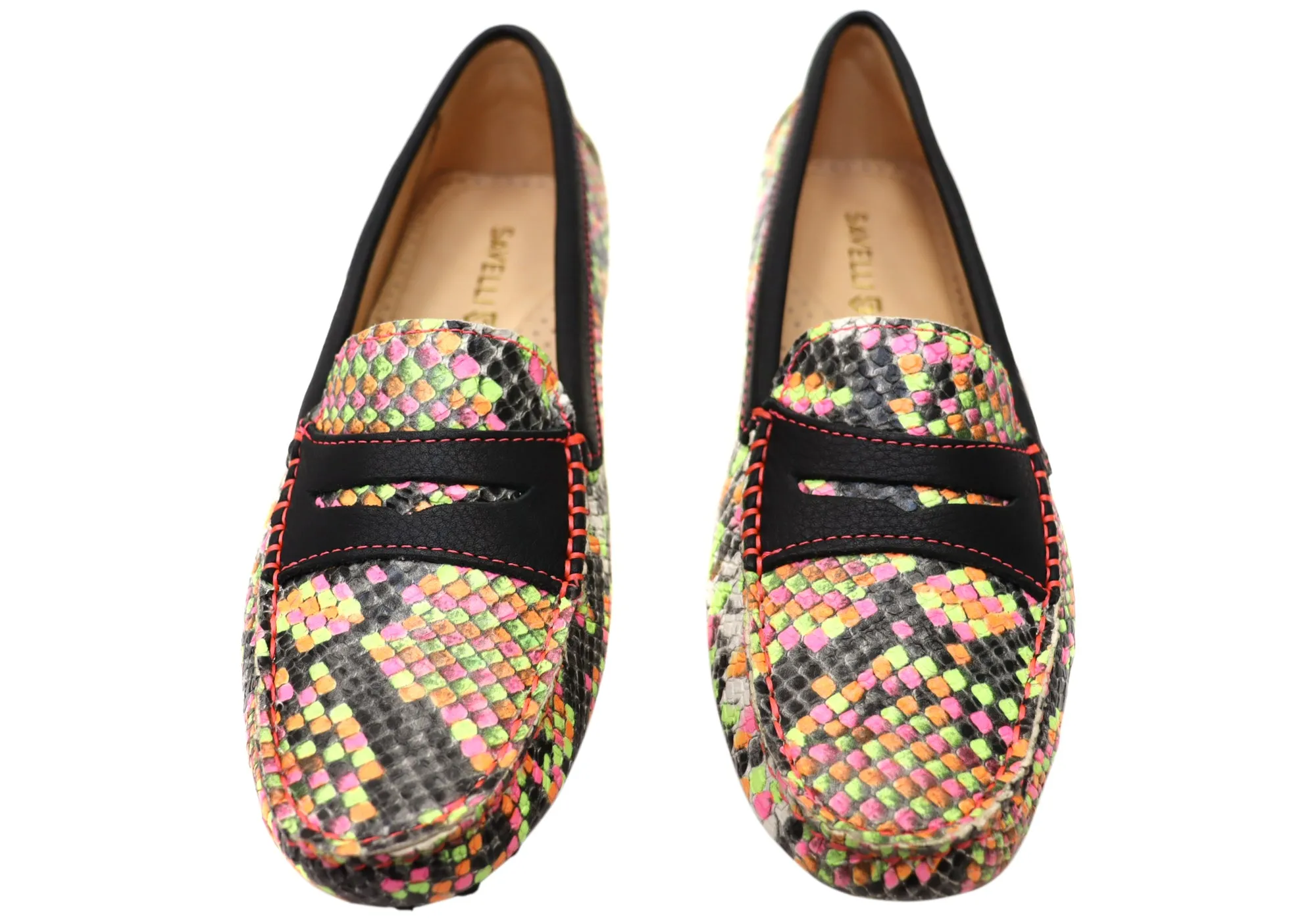Savelli Stephanie Damen Komfort Loafer Schuhe aus Leder Hergestellt in Brasilien Savelli Schuhe