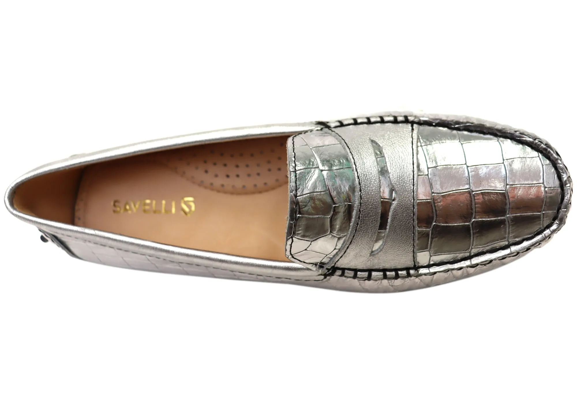 Savelli Stephanie Damen Komfort Loafer Schuhe aus Leder Hergestellt in Brasilien Savelli Schuhe