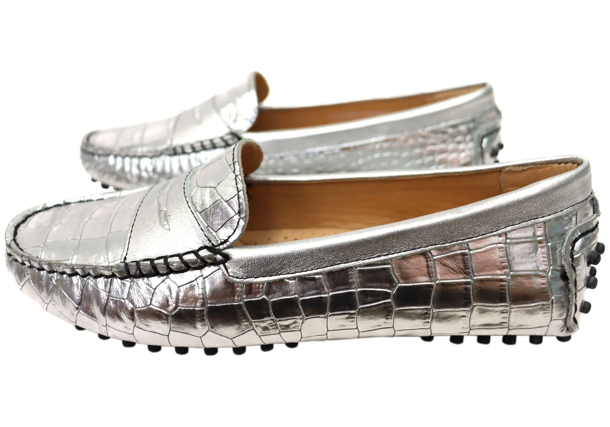 Savelli Stephanie Damen Komfort Loafer Schuhe aus Leder Hergestellt in Brasilien Savelli Schuhe