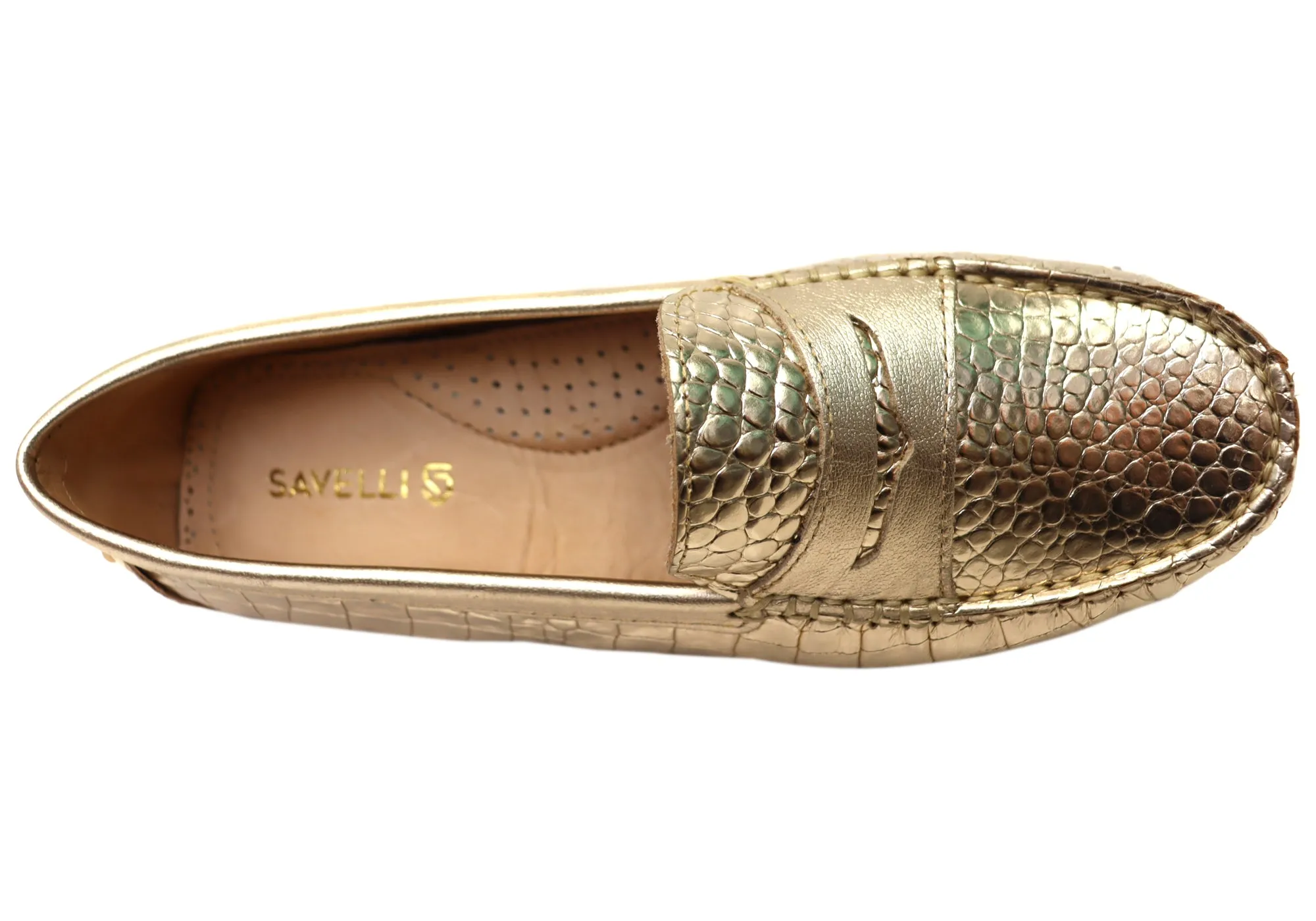 Savelli Stephanie Damen Komfort Loafer Schuhe aus Leder Hergestellt in Brasilien Savelli Schuhe