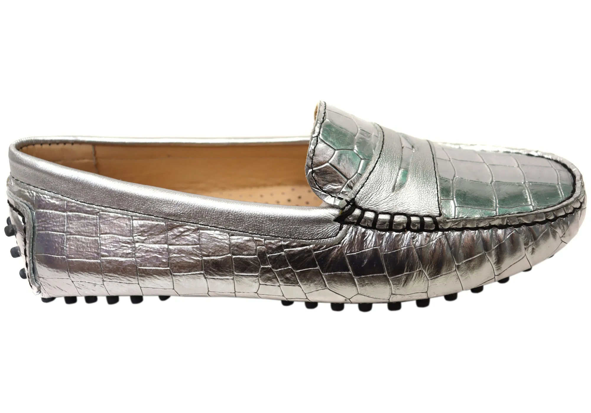 Savelli Stephanie Damen Komfort Loafer Schuhe aus Leder Hergestellt in Brasilien Savelli Schuhe