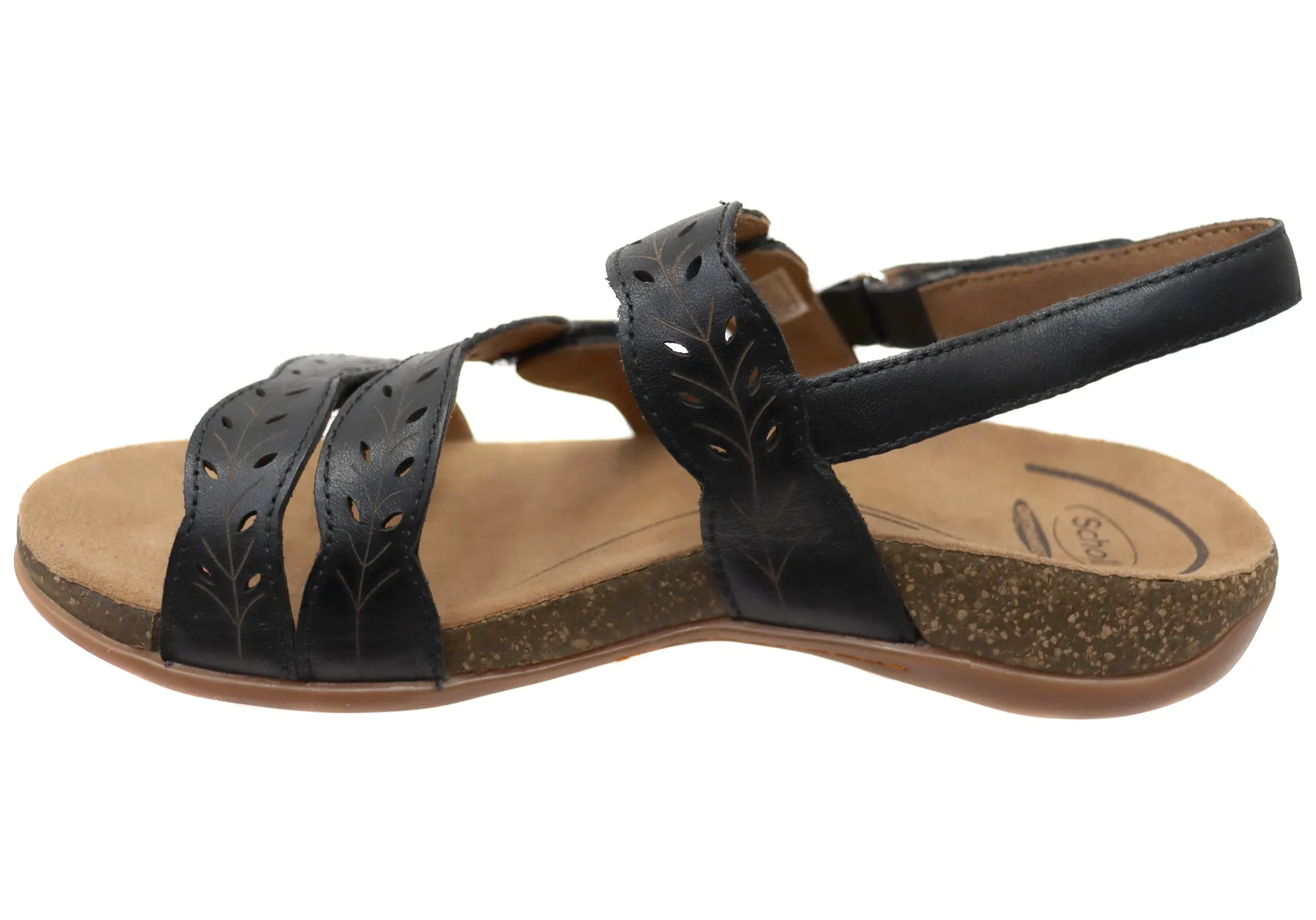 Scholl Orthaheel Able II Damen Bequeme Unterstützende Ledersandalen Scholl Orthaheel Schuhe