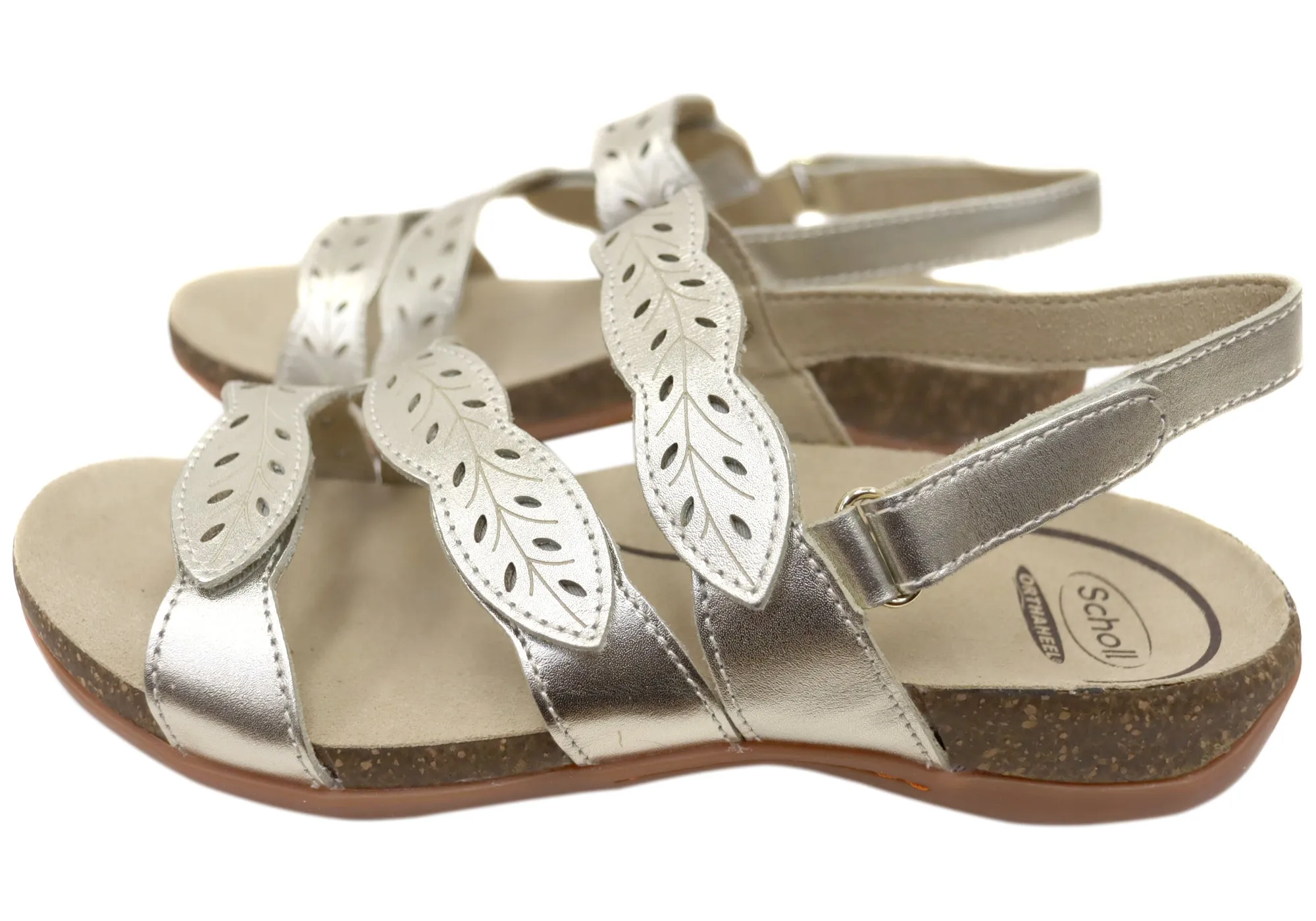 Scholl Orthaheel Able II Damen Bequeme Unterstützende Ledersandalen Scholl Orthaheel Schuhe