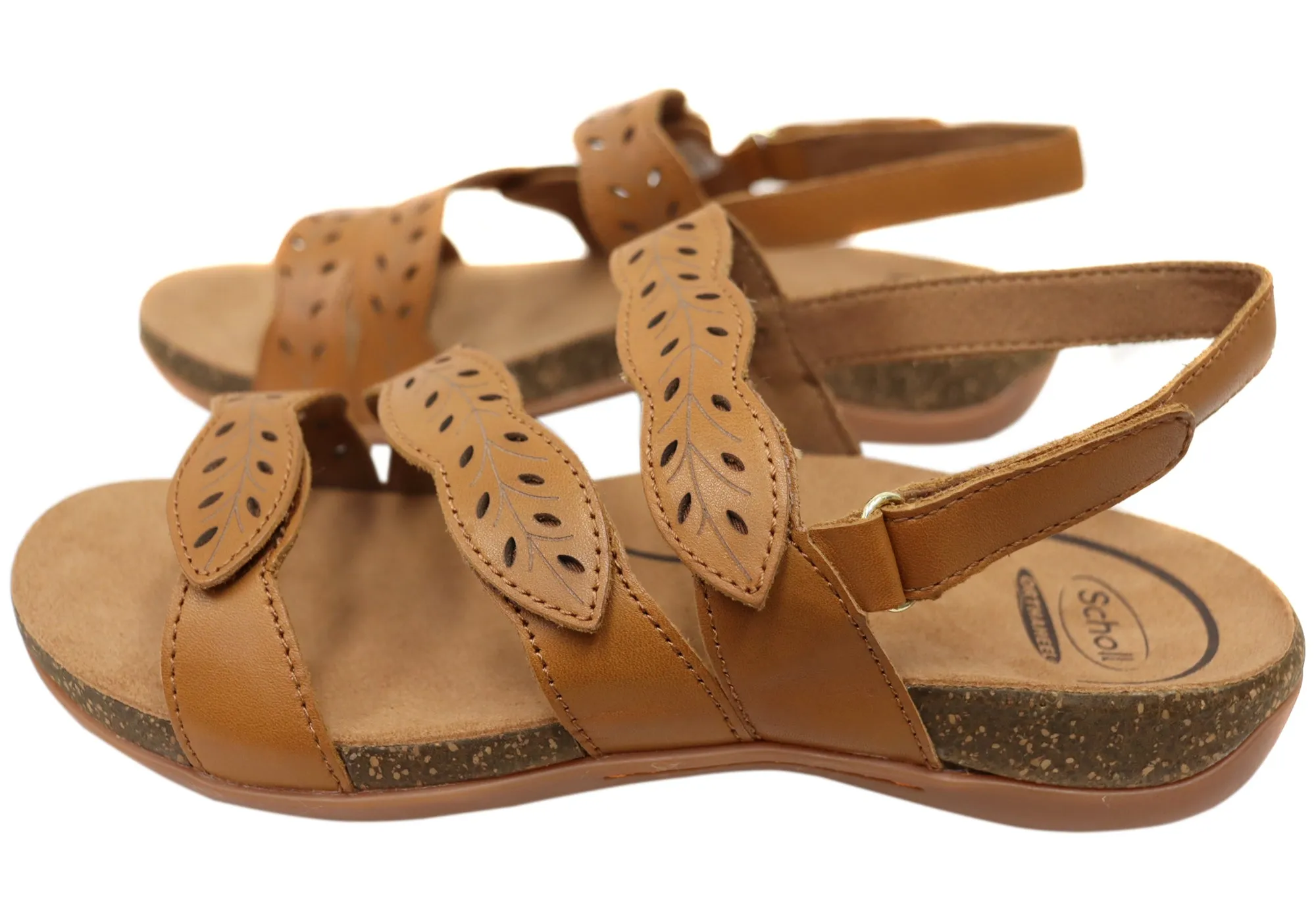 Scholl Orthaheel Able II Damen Bequeme Unterstützende Ledersandalen Scholl Orthaheel Schuhe