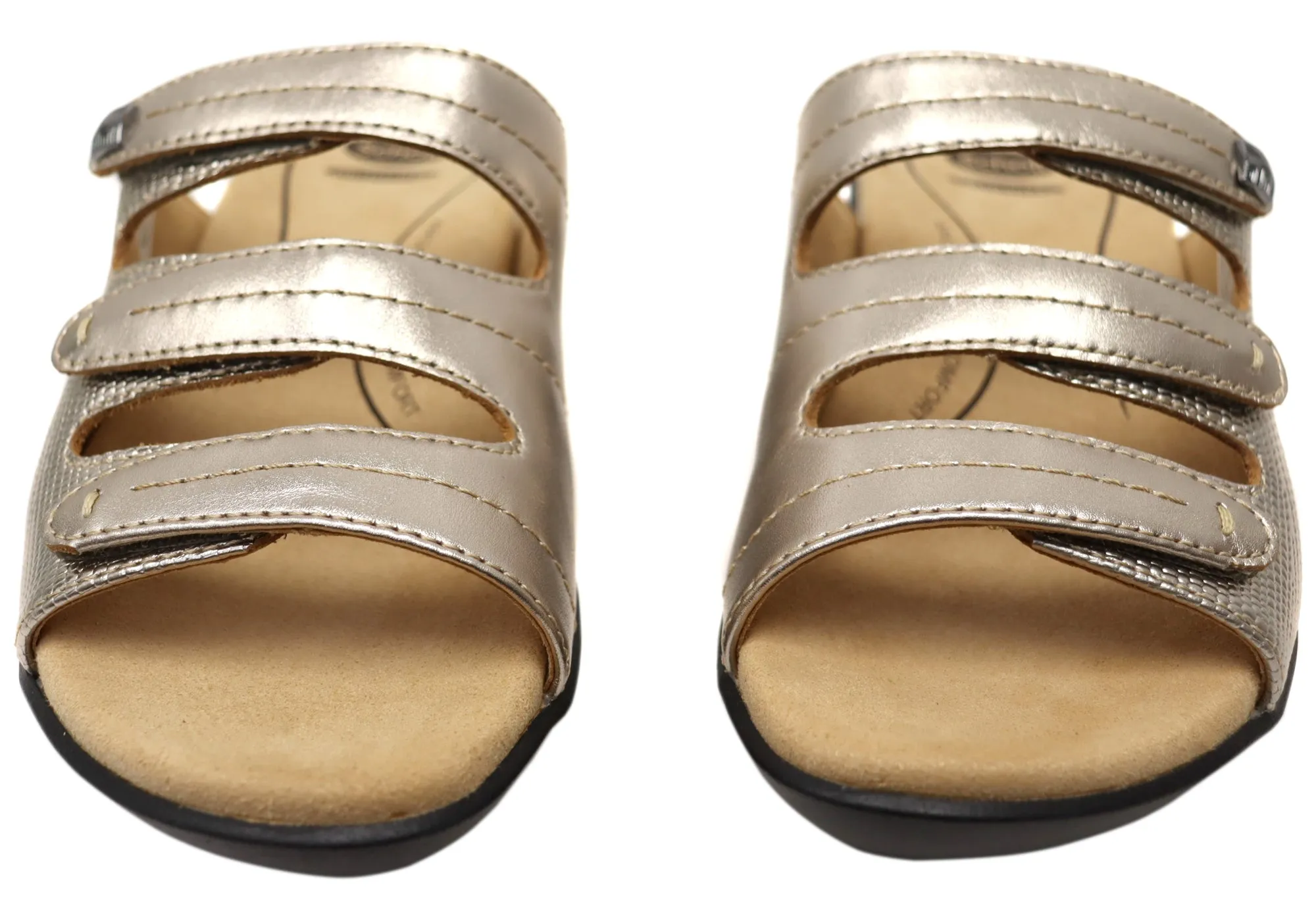 Scholl Orthaheel Tali Damen Bequeme Leder-Slides Sandalen Scholl Orthaheel Schuhe