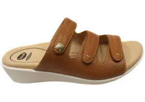 Scholl Orthaheel Tali Damen Bequeme Leder-Slides Sandalen Scholl Orthaheel Schuhe