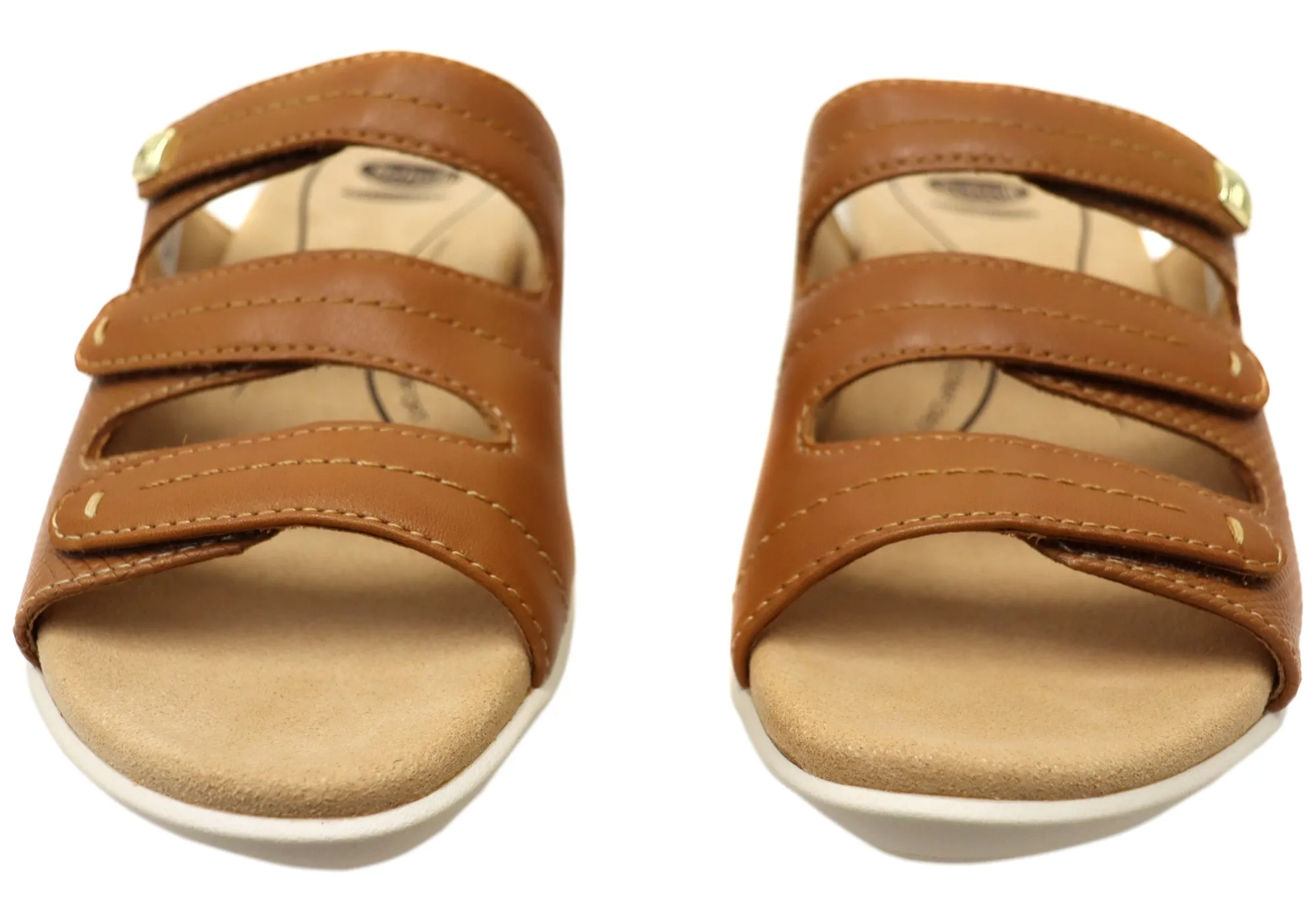 Scholl Orthaheel Tali Damen Bequeme Leder-Slides Sandalen Scholl Orthaheel Schuhe