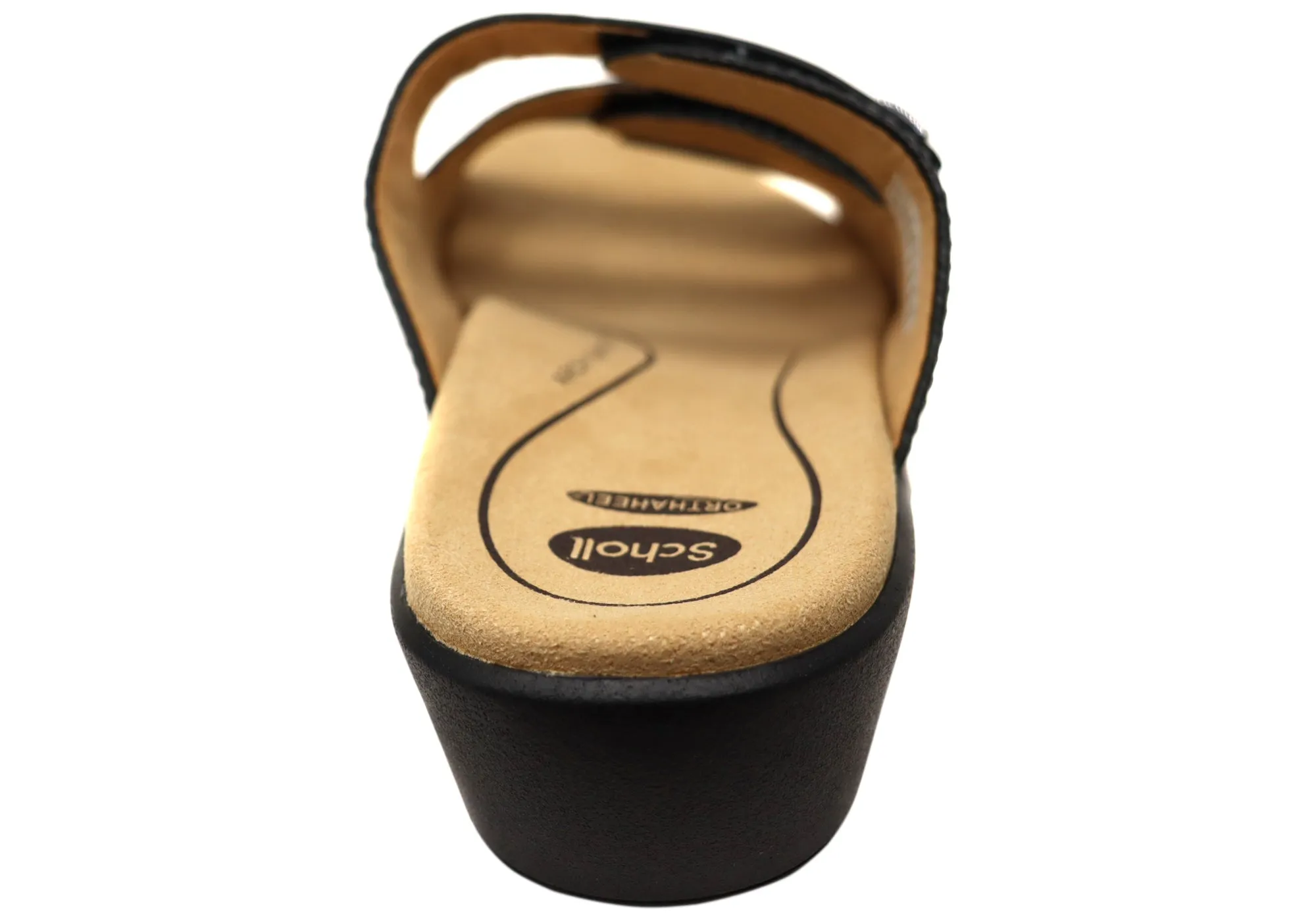 Scholl Orthaheel Tali Damen Bequeme Leder-Slides Sandalen Scholl Orthaheel Schuhe