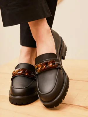 Sherlock Vegan Grain Leather Loafers | Schwarz