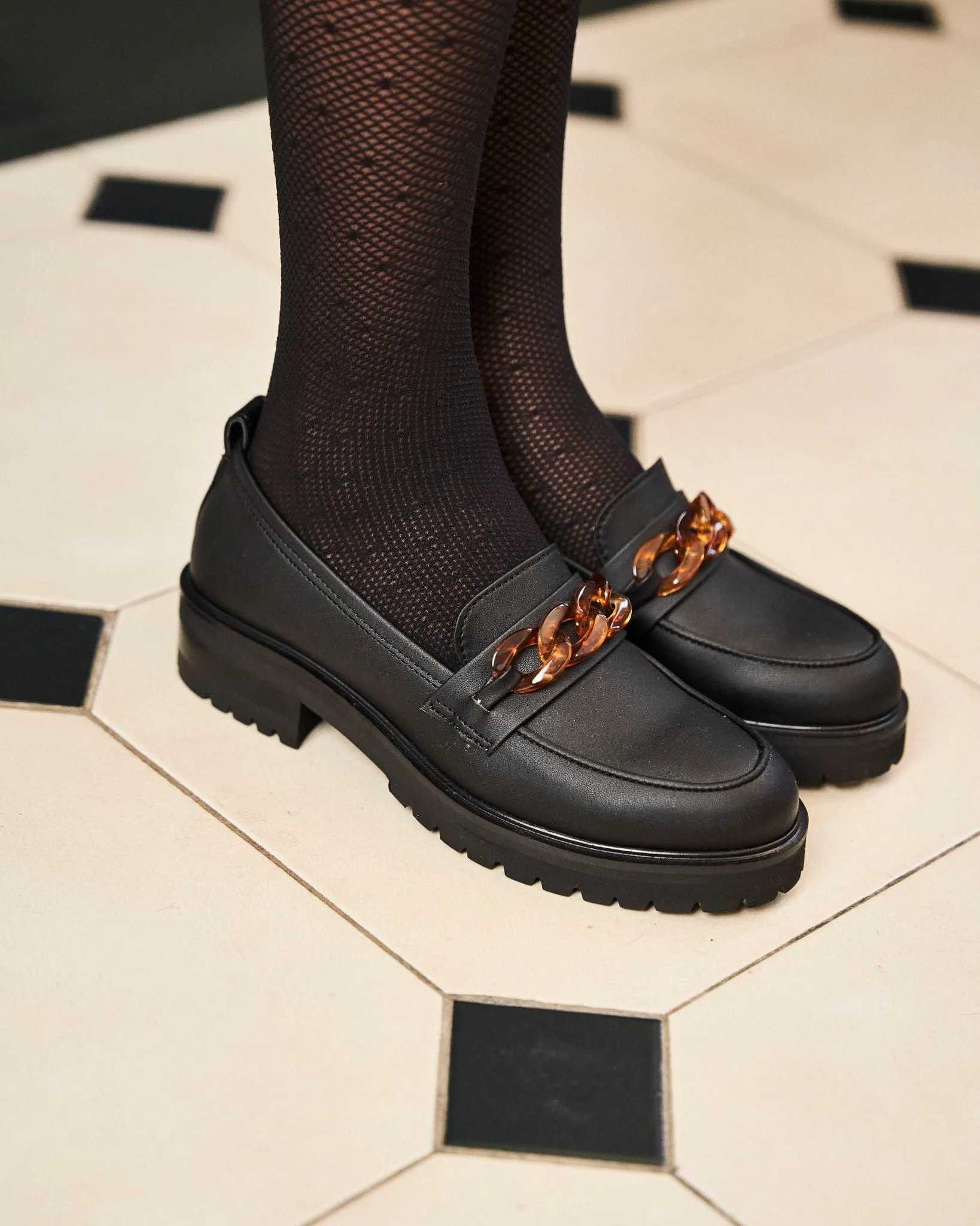Sherlock Vegan Getreideleder-Loafer | Schwarz