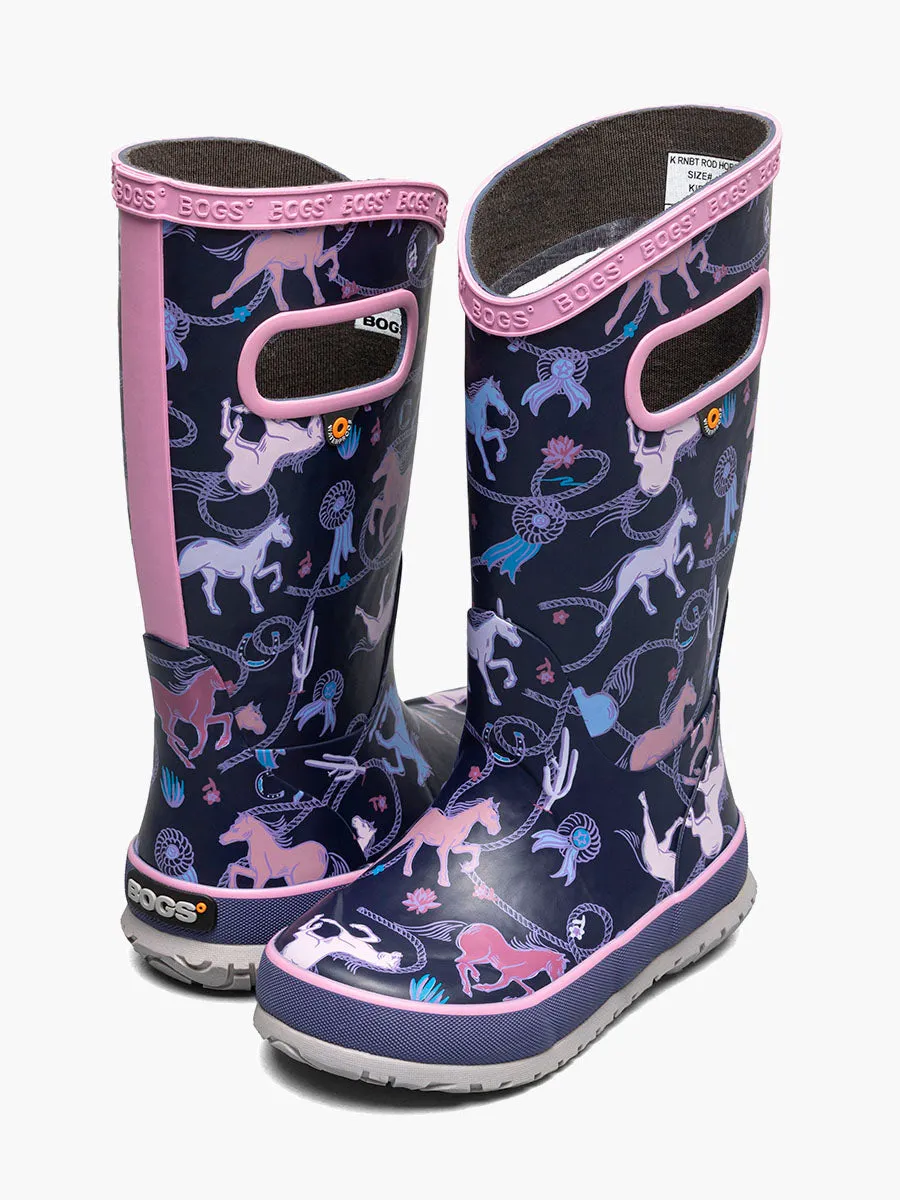 Schuhe Bogs Kinder-Regenstiefel Rodeo Pferde