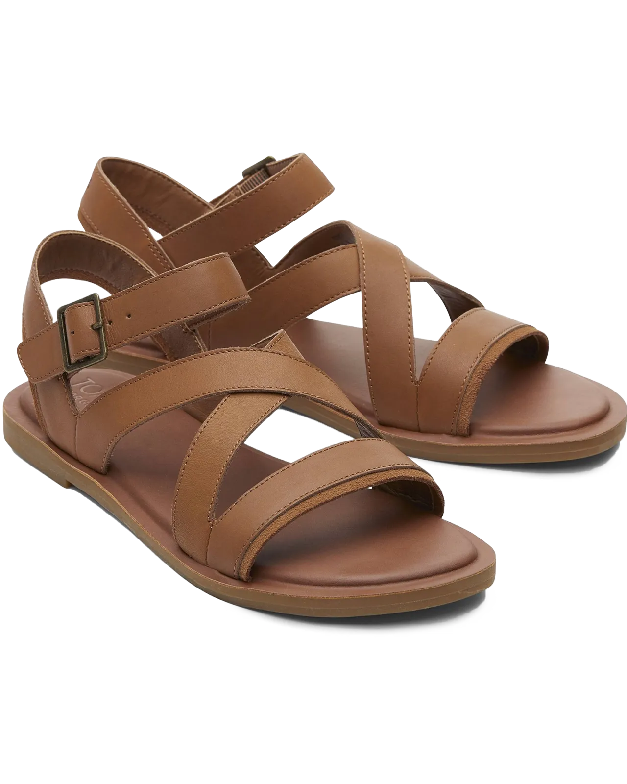 Sloane Leder-Sandaletten mit Riemchen in Natur