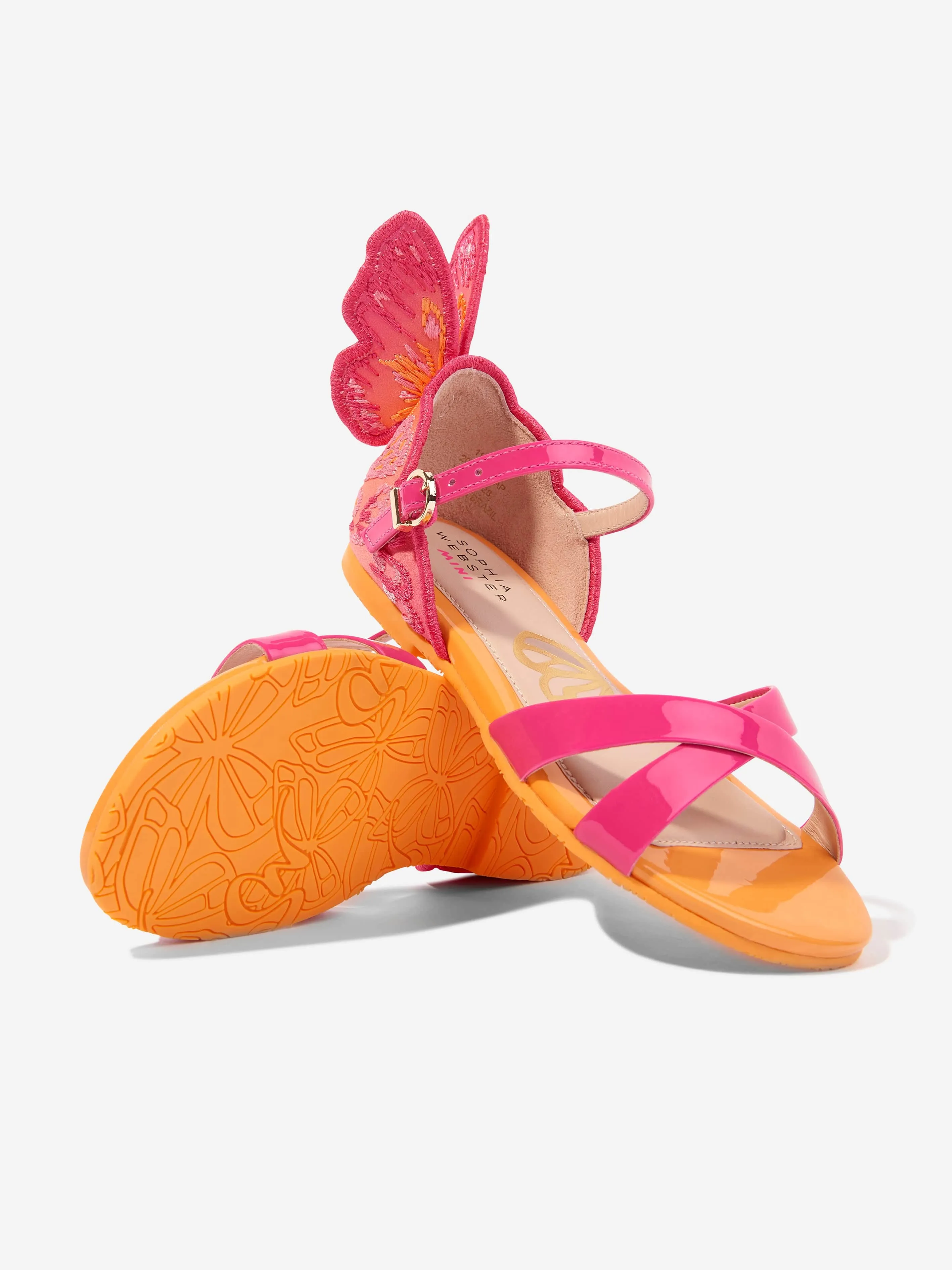 Sophia Webster Mädchen Leder Chiara Stickerei Sandalen in Rosa