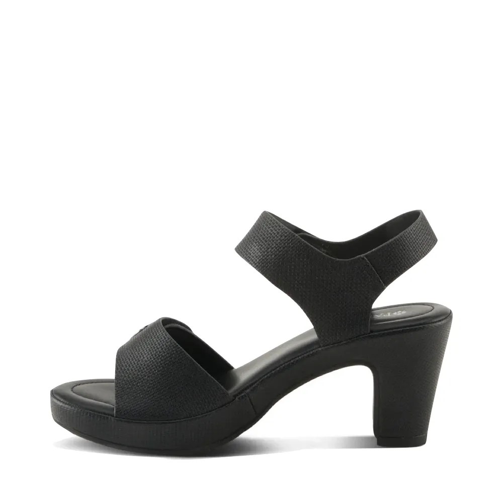 Spring Step Damen Dade Geflochtene Sandale mit Absatz in Schwarz