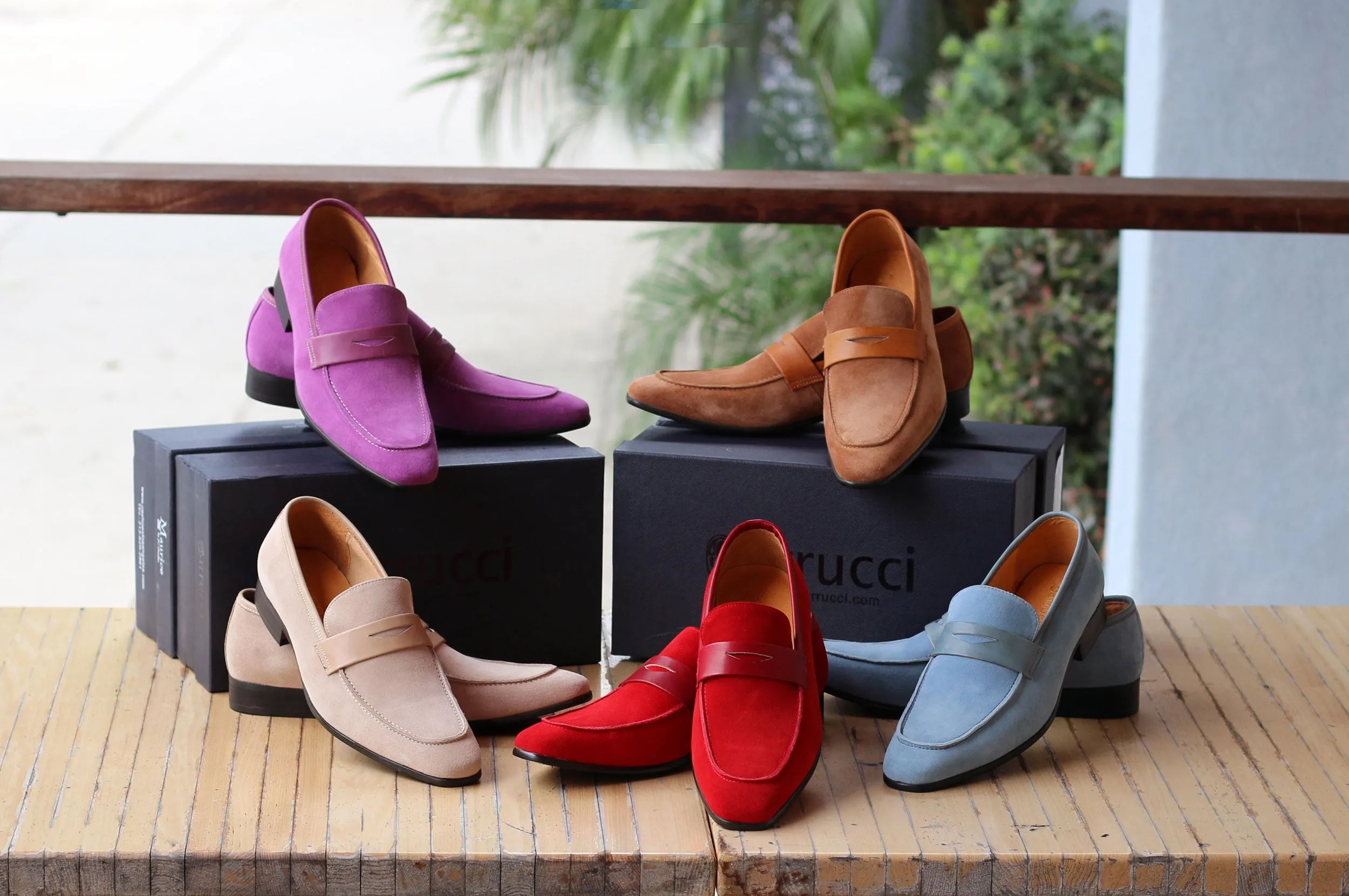 Stylischer Wildleder-Penny-Loafer in Rot