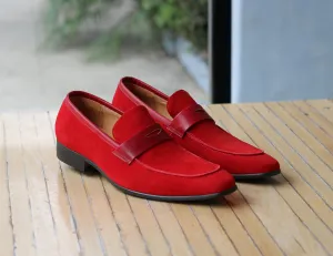 Stylischer Wildleder-Penny-Loafer in Rot