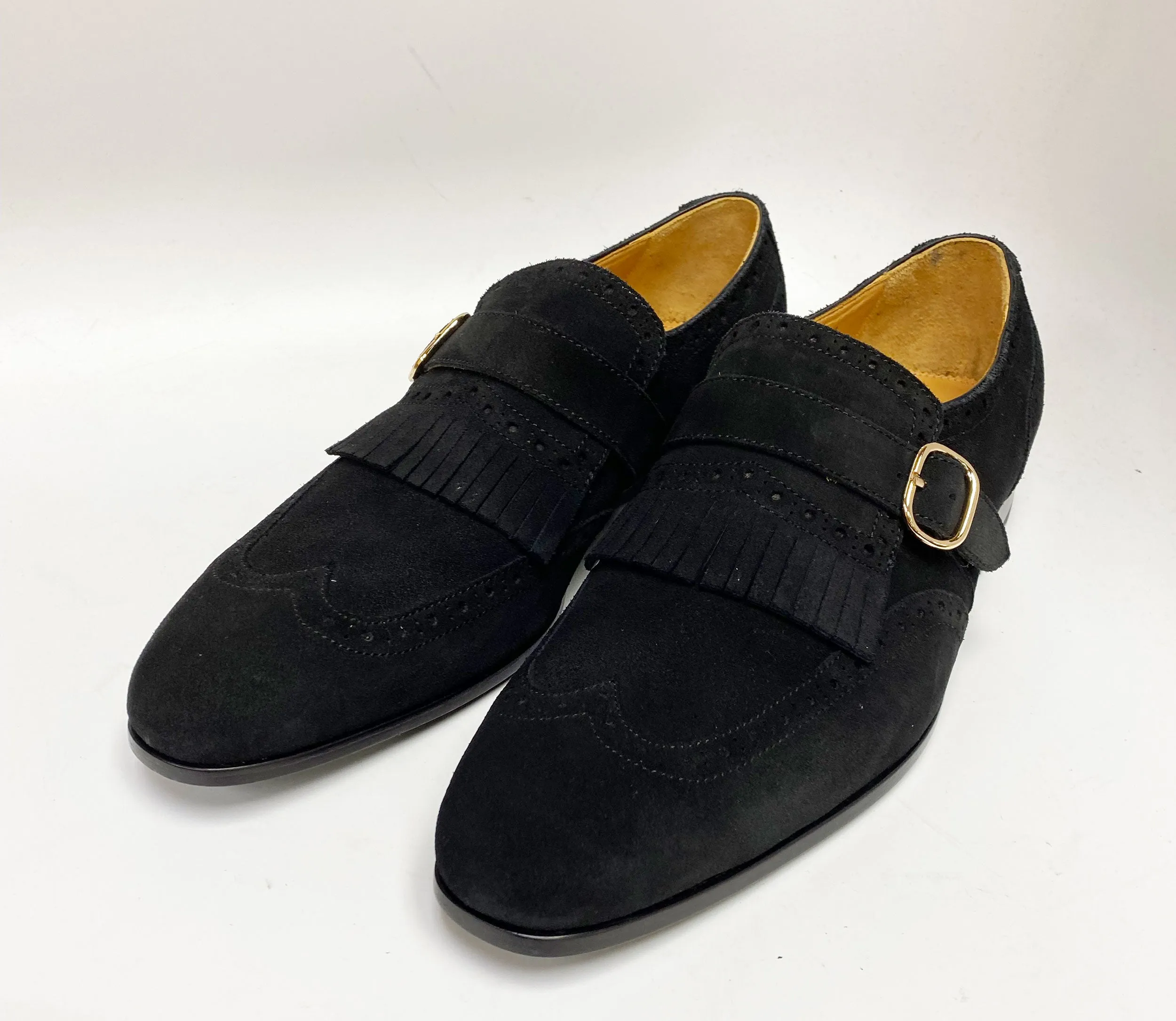 Geschmeidiger Wildleder-Slip-On-Schuh Schwarz