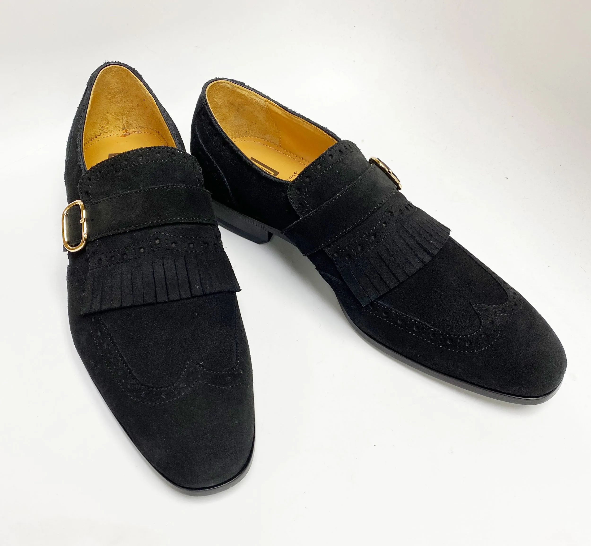 Geschmeidiger Wildleder-Slip-On-Schuh Schwarz