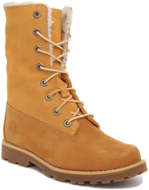 Timberland 2236B 6-Zoll Umklappbarer Pelz in Weizen für Kinderschuhe Timberland